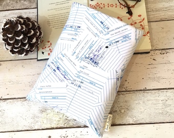Library Card Book Sleeve: Padded Cotton Book Protector