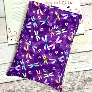 Purple Dragonflies Book Buddy, custodia per libri Garden Dragonfly, custodia per libri Pretty Bugs, regalo per libri per la festa della mamma, borsa imbottita per libri
