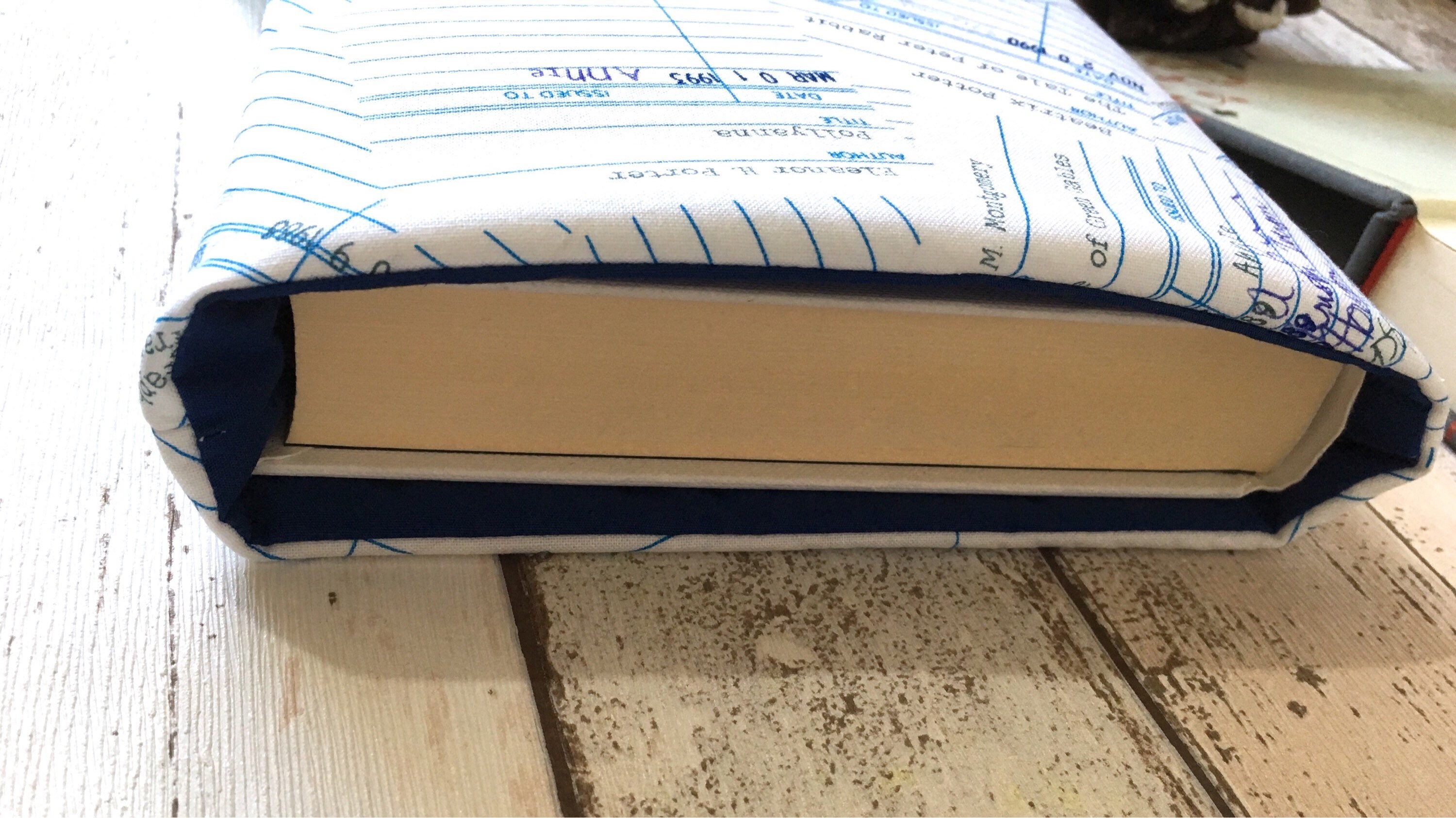 Library Card Book Sleeve: Padded Cotton Book Protector - Etsy