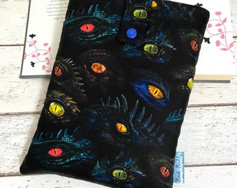 Dragon Eyes Book Buddy, Fantasy Book Sleeve, Mythical Book Pouch, Unisex Book Gift, Gifts for Bookworms, Bookish Father’s Day