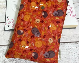 Autumn Woodland Animal Book Sleeve: Fox, Hedgehog, Bear