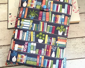 Bookcase Book Sleeve, Bookshelf Book Buddy, Literary Gift, Padded Book Cover, Bookish Storage, Shelfie Bookworm Pouch, BookTok Accessories