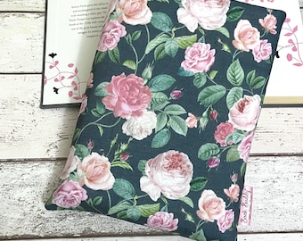 Roseraie Book Buddy, Rose Garden Book Buddy, Floral Book Gift, Bookstagram Props, Mothers Day Gifts, Padded Book Cover, Pretty Book Pouch