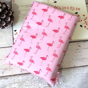 Flamingo Book Buddy, custodia per libri piccola e media, regalo per amanti dei libri, custodia per libri Summer Days, copertina morbida rosa, borsa Tropical Bookworm