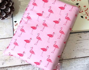 Flamingo Book Buddy, Small Medium Book Sleeve, Book Lover Gift, Summer Days Book Pouch, Pink Paperback Cover, Tropical Bookworm Bag