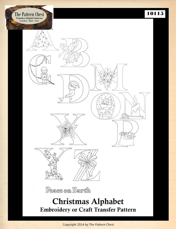 Vintage Transfer Patterns Christmas Holiday Alphabet Designs | Etsy