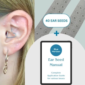 40-teiliges versilbertes oder vergoldetes Akupressur-Ohr Seed Kit + Ebook Anwendungsleitfaden | Ganzheitliche Heilung | Gesundheit & Wohlbefinden | Wohlfühlen