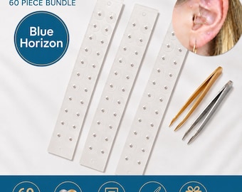 Value Bundle 60pcs Acu Ear Seeds + Mapping Guide + Tweezer| 24K Gold or Silver Plated | Letterbox Gift | Acupressure | Health & Wellness Kit