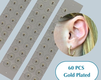 Värdepaket 60 st. Acu-öronfrön + kartläggningsguide + pincett | 24 karats guld- eller silverplätering | Brevlådepresent | Akupressur | Hälso- och välbefinnandekit