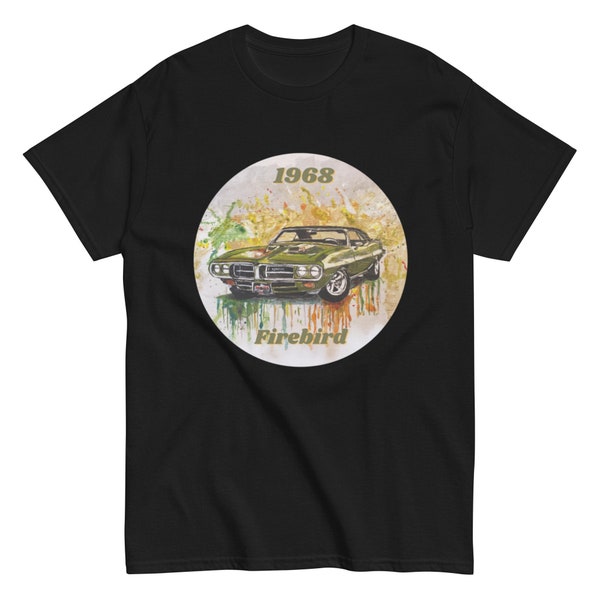 Men's classic tee - 1968 Gen 1 Firebird Painting - Colorful Muscle Car Shirt - Vintage Car Enthusiasts