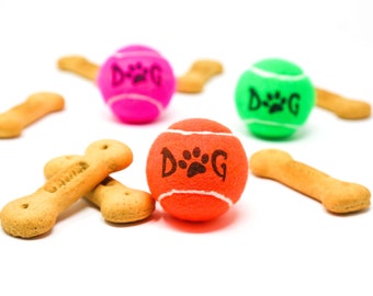 DOG Printed Quality Dog Toy Tennis Balls