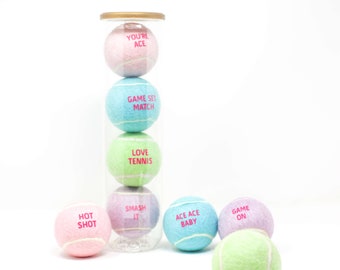 NEW Pastel Fun Message Tennis Balls