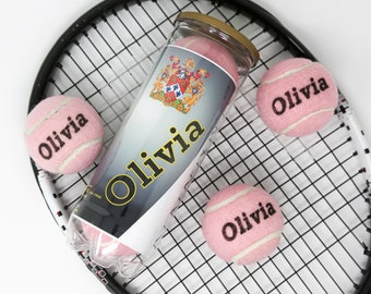 Pelotas de tenis personalizadas en colores pastel