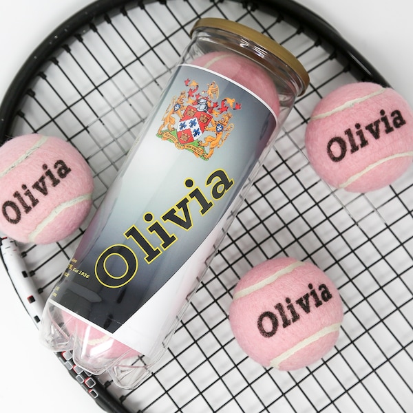 Personalised Pastel Coloured Tennis Balls