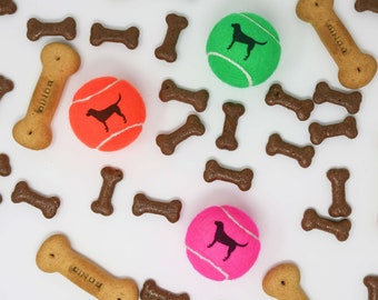 Bolas de tênis de alta qualidade para cães, estampadas com a raça Labrador Retriever.