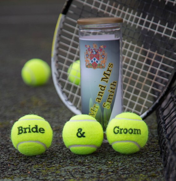 Personalisierte Hochzeit Tennisballe Tolle Ideen Fur Etsy 