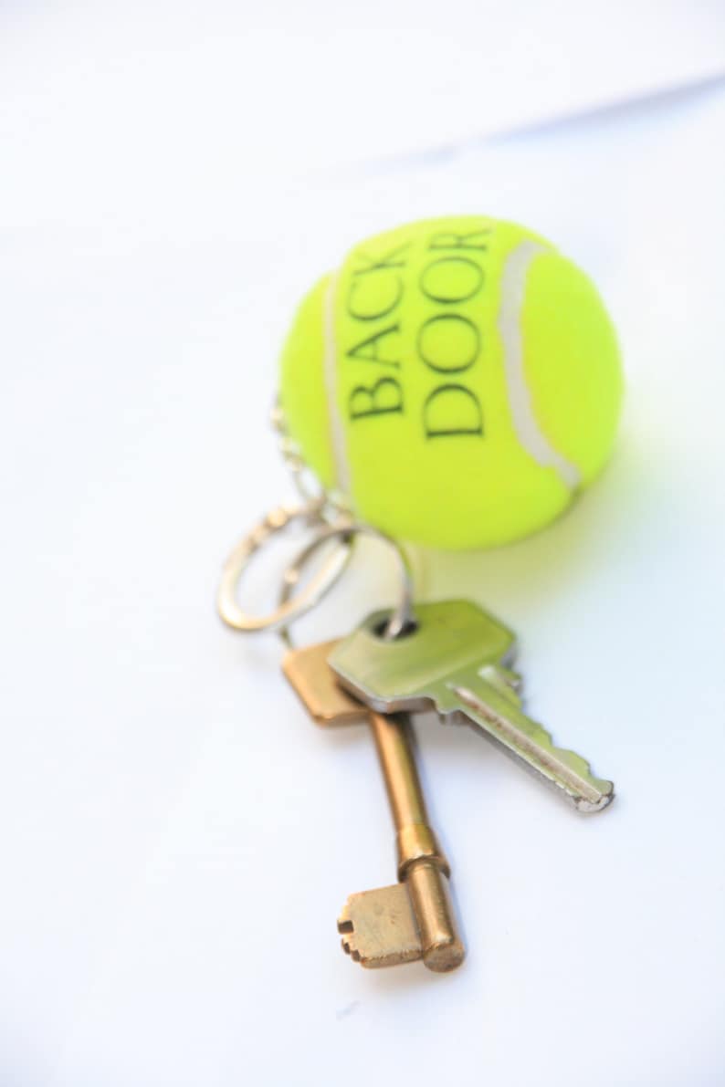 Personalised Tennis Ball Key Chains Etsy