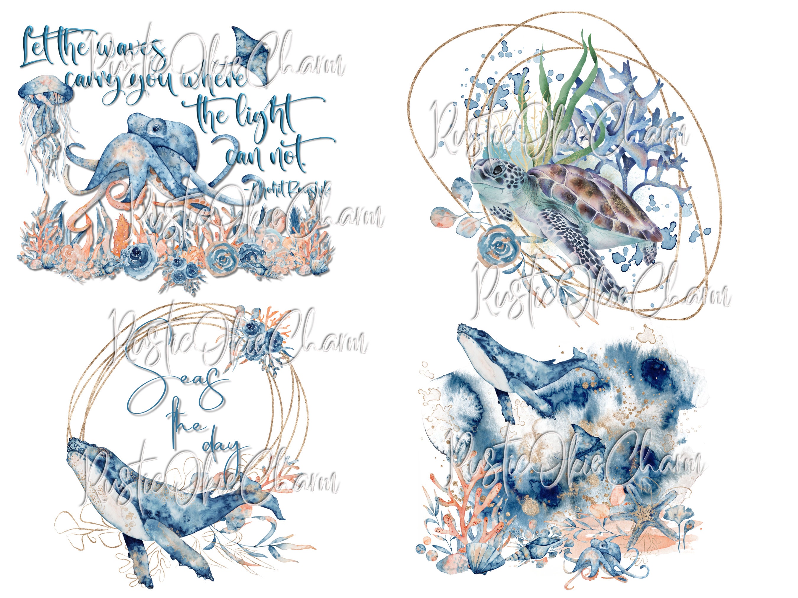 Sea, SUBLIMATION TRANSFER, Ready to press transfer, beach transfer, colorful, cute, turtle, transfers, sublimation prints, watercolor, Whale