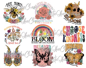 Bee kind, SUBLIMATION TRANSFER, Ready to press transfer, believe, boho, bee, bloom, dreamer, cute, Butterfly, transfers, sublimation prints