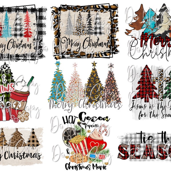 Christmas, SUBLIMATION TRANSFER, Ready to press transfer, Jesus, transfer, sublimation print, Red Buffalo, Trees, Merry, movies, Hot Cocoa