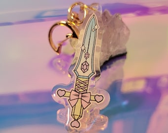 Kawaii Glitter Fantasy Dagger Sword Keychain