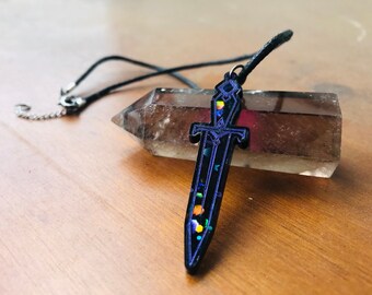Dark Magic Fantasy Dagger Choker Necklace