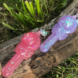 Sailor Moon Moon Stick Resin Kawaii Charm Pink or Purple
