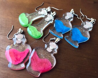 Potion Bottle Earrings Health Mana Poison
