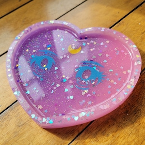 Sailor Moon Kawaii Eyes Pastel Glitter Trinket Dish Tray