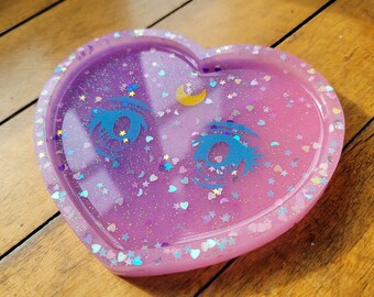 Sailor Moon Kawaii Eyes Pastel Glitter Trinket Dish Tray