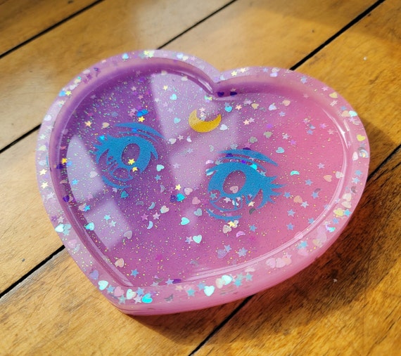 Sailor Moon Kawaii Eyes Pastel Glitter Trinket Dish Tray