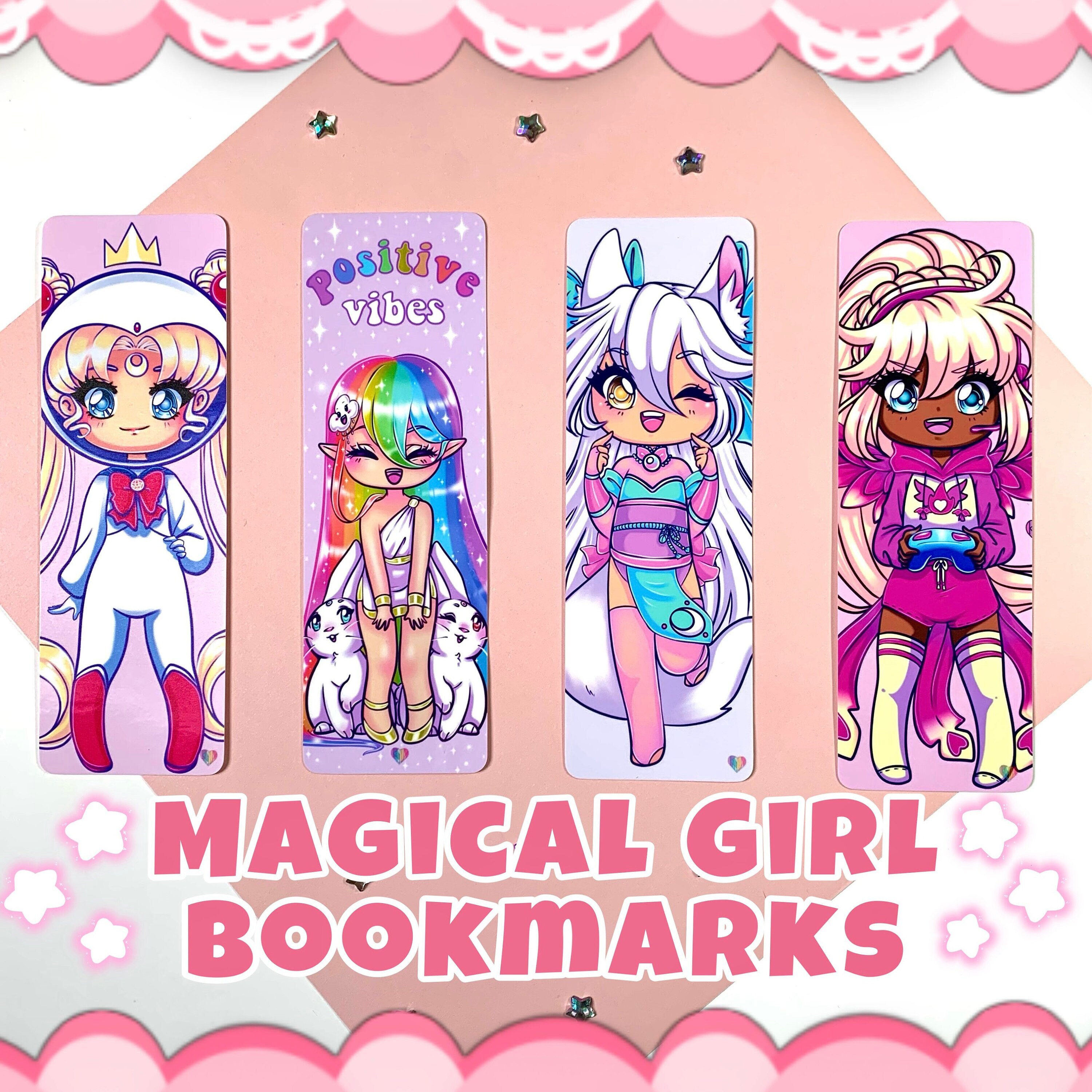 Chibi Bookmarks Bookmarks Gift Ideas Kawaii Artwork - Etsy
