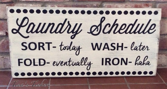 Items similar to Laundry room decor. Laundry sign. Laundry schedule ...