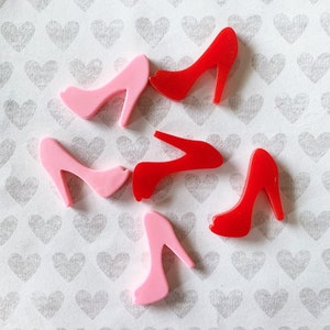 High Heel Decoden Flatback Cabochons-6pcs 25mm assorted colors