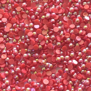 Red AB Flatback Pearls -4mm 20g(about 1000pcs)  (Sku P122)