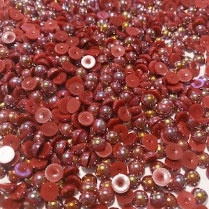 Maroon AB Flatback Pearls -6mm 20g(about 300pcs)