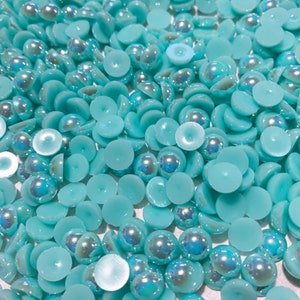 Baby Blue AB Flatback Pearls -8mm 20g(about 150pcs)