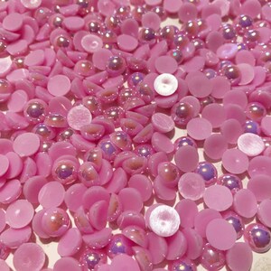 Pink AB Flatback Pearls -8mm 20g(about 150pcs)