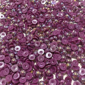 Purple AB Flatback Pearls -6mm 20g(about 300pcs)