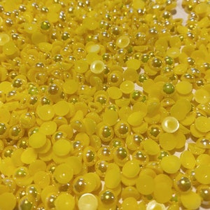 Yellow AB Flatback Pearls -6mm 20g(about 300pcs)