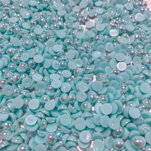 Baby Blue AB Flatback Pearls -6mm 20g(about 300pcs)