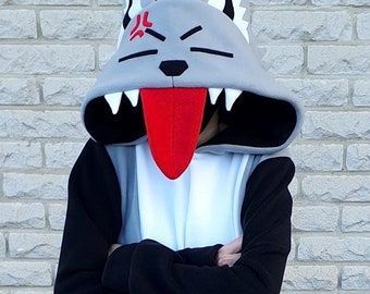 Pijama Kigurumi de Lobo Gris hecho a mano - traje peludo personalizado, pijama de fursona, disfraz de cosplay, mono personalizado para adultos