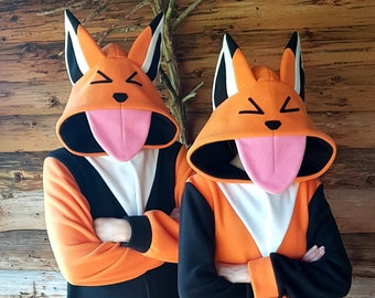 Custom made Orange Fox Kigurumi I The Defiance Fox I Hooded one-piece Pajama I Unisex Adult Costume I Warm and Comfy wear I Festive clothing