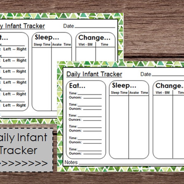 Eat Sleep Change Daily Infant Tracker - Baby Planner Bottle Breastfeeding Nursing Sleeping Cloth Diapers - Child Day Care Journal Log Form