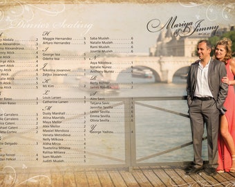 JimmyAtick Custom Wedding Seating Chart, Digital File, (24x36)