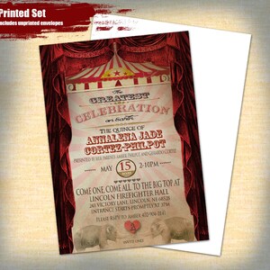 May include: A red and white circus tent with red curtains and a sign that reads "The Greatest Celebration on Earth." The quince of Annalena Jade Cortez-Philpot is being celebrated on May 15, 2022, from 2-10 PM. The event will be held at the Lincoln Firefighter Hall, 241 Victory Lane, Lincoln, NE 68528. Entrance starts promptly at 3 PM. Please RSVP to Amber at 402-904-2141.