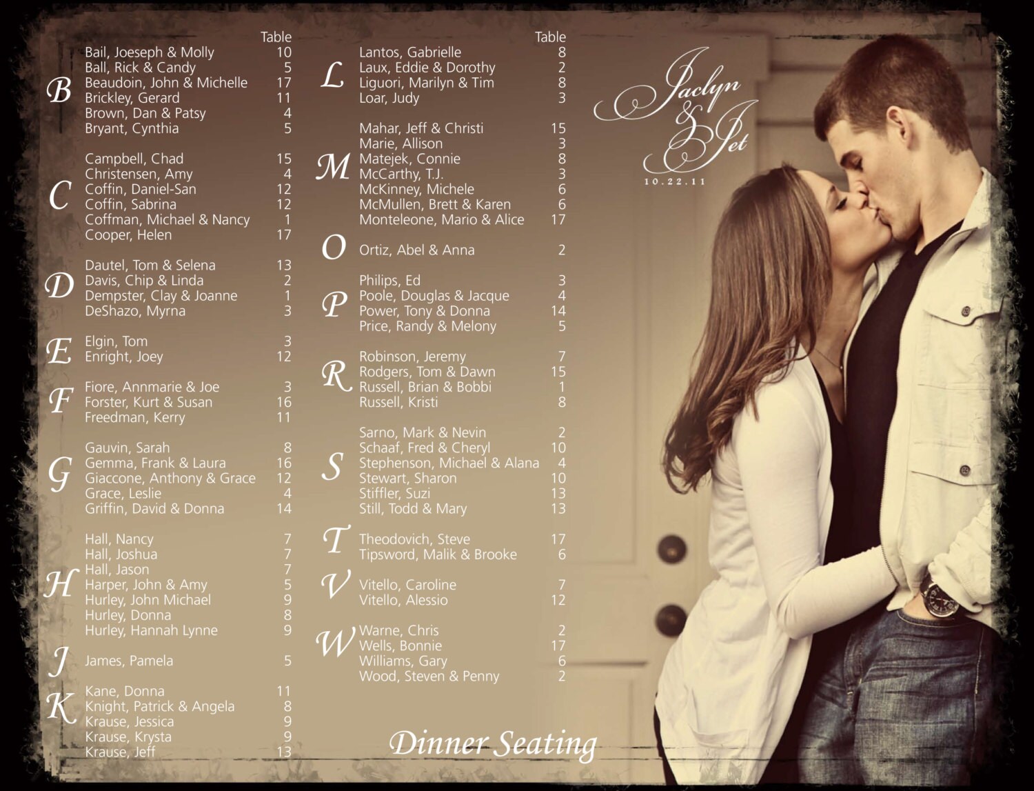 Wedding Seating Chart, Photo Seating Chart, Seating Board, Digital File, Table Seating, Escort Board, (24x36) (24x18) (16x20) (Custom)