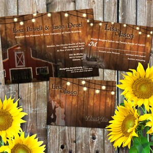 McMickey&#39;s Farm Wedding Invitation Set Digital, Printable Wedding Invitation Set, Rustic Invitation Printable, Barn Printable Invitations