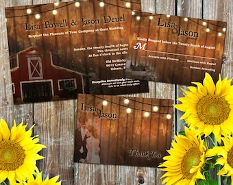McMickey's Farm Wedding Invitation Set Digital, Printable Wedding Invitation Set, Rustic Invitation Printable, Barn Printable Invitations