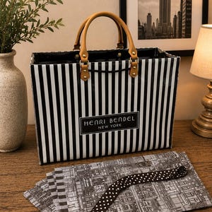 henri bendel travel tote bag Signature Centennial Strip 712 5th Ave Pre-owned Pur VIDA STYLE SHOP Monday Blues: Denim and Henri